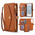Samsung Galaxy S26 Multifunctional Wallet Detachable Leather Phone Case with Lanyard - Brown
