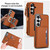 Samsung Galaxy S26 Multifunctional Wallet Detachable Leather Phone Case with Lanyard - Brown