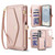 Samsung Galaxy S26 Multifunctional Wallet Detachable Leather Phone Case with Lanyard - Rose Gold