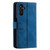 Samsung Galaxy S26 Nine Card Zipper Bag Leather Phone Case with Lanyard - Blue