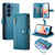 Samsung Galaxy S26 Nine Card-slot Zipper Wallet Bag Leather Phone Case - Blue