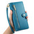 Samsung Galaxy S26 Nine Card-slot Zipper Wallet Bag Leather Phone Case - Blue