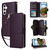 Samsung Galaxy S26 Nine-card Slots Zipper Wallet Bag Leather Phone Case - Dark Purple