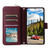 Samsung Galaxy S26 Nine-card Slots Zipper Wallet Bag Leather Phone Case - Wine Red