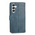 Samsung Galaxy S26 Oil Skin Zipper Wallet Leather Phone Case - Blue