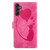 Samsung Galaxy S26 Pen Heart Cat Embossed Leather Phone Case - Pink