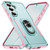 Samsung Galaxy S26 Pioneer Armor Heavy Duty PC Hybrid TPU Phone Case with Holder - Green+Pink