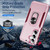 Samsung Galaxy S26 Pioneer Armor Heavy Duty PC Hybrid TPU Phone Case with Holder - Pink+Rose Red