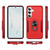 Samsung Galaxy S26 Pioneer Armor Heavy Duty PC Hybrid TPU Phone Case with Holder - Red+Rose Red