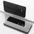 Samsung Galaxy S26 Plated Mirror Horizontal Flip Leather Phone Case with Holder - Black