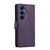 Samsung Galaxy S26 PU Genuine Leather Texture Embossed Line Phone Case - Purple
