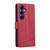 Samsung Galaxy S26 PU Genuine Leather Texture Embossed Line Phone Case - Red