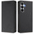 Samsung Galaxy S26 RC01 Dual-Folded Magnetic Suction RFID Leather Phone Case - Black