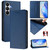 Samsung Galaxy S26 RC01 Dual-Folded Magnetic Suction RFID Leather Phone Case - Dark Blue