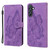 Samsung Galaxy S26 Retro Skin Feel Butterflies Embossing Horizontal Flip Leather Phone Case - Purple