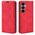 Samsung Galaxy S26 Retro-skin Magnetic Suction Leather Phone Case - Red
