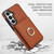 Samsung Galaxy S26 RFID Anti-theft Card Ring Holder Phone Case - Brown