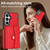 Samsung Galaxy S26 RFID Card Slot Phone Case with Long Lanyard - Red