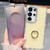 Samsung Galaxy S26 Rhinestone Glitter TPU Ring Holder Anti-fall Phone Case - White