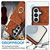Samsung Galaxy S26 Rhombic Texture Card Bag Phone Case with Long Lanyard - Brown