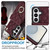 Samsung Galaxy S26 Rhombic Texture Card Bag Phone Case with Long Lanyard - Wine Red