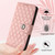 Samsung Galaxy S26 Rhombic Texture Flip Leather Phone Case with Lanyard - Coral Pink