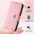 Samsung Galaxy S26 Rhombic Texture Flip Leather Phone Case with Lanyard - Pink
