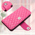 Samsung Galaxy S26 Rhombic Texture Flip Leather Phone Case with Lanyard - Rose Red