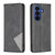 Samsung Galaxy S26 Rhombus Texture Magnetic Leather Phone Case - Black