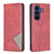 Samsung Galaxy S26 Rhombus Texture Magnetic Leather Phone Case - Red