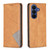 Samsung Galaxy S26 Rhombus Texture Magnetic Leather Phone Case - Yellow
