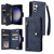 Samsung Galaxy S26 Rivet Buckle 9 Cards Three Fold Leather Phone Case - Blue