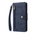 Samsung Galaxy S26 Rivet Buckle 9 Cards Three Fold Leather Phone Case - Blue