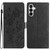 Samsung Galaxy S26 Rose Flower Embossing Pattern Leather Phone Case - Black