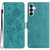 Samsung Galaxy S26 Rose Flower Embossing Pattern Leather Phone Case - Green