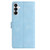 Samsung Galaxy S26 Rose Flower Embossing Pattern Leather Phone Case - Sky Blue