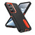 Samsung Galaxy S26 Rugged PC Hybrid Silicone Phone Case with Holder - Black+Orange