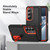 Samsung Galaxy S26 Rugged PC Hybrid Silicone Phone Case with Holder - Black+Orange