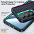 Samsung Galaxy S26 Rugged PC Hybrid Silicone Phone Case with Holder - Dark Blue+Light Green