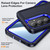 Samsung Galaxy S26 Rugged PC Hybrid Silicone Phone Case with Holder - Dark Blue+Royal Blue