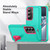Samsung Galaxy S26 Rugged PC Hybrid Silicone Phone Case with Holder - Light Green+Rose Red