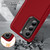 Samsung Galaxy S26 Rugged PC Hybrid Silicone Phone Case with Holder - Red+Black