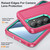 Samsung Galaxy S26 Rugged PC Hybrid Silicone Phone Case with Holder - Rose Red+Light Green