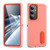 Samsung Galaxy S26 Rugged PC Hybrid Silicone Phone Case with Holder - Transparent+Orange