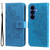 Samsung Galaxy S26 Seven-petal Flowers Embossing Leather Phone Case - Blue