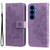 Samsung Galaxy S26 Seven-petal Flowers Embossing Leather Phone Case - Light Purple