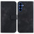 Samsung Galaxy S26 Seven-shaped Embossed Leather Phone Case - Black