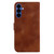 Samsung Galaxy S26 Seven-shaped Embossed Leather Phone Case - Brown