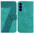 Samsung Galaxy S26 Seven-shaped Embossed Leather Phone Case - Green