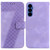 Samsung Galaxy S26 Seven-shaped Embossed Leather Phone Case - Purple